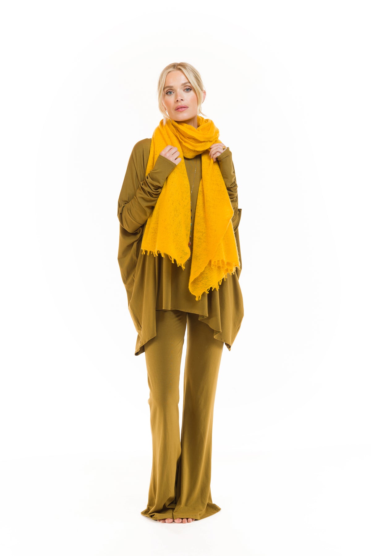 CASHMERE FELTED SCARF TIBETAN YELLOW