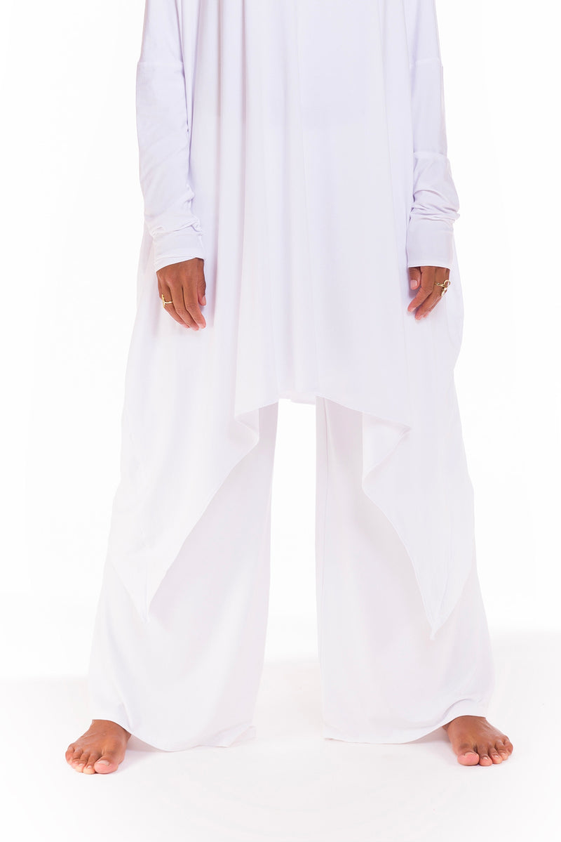 BAMBOO PALAZZO PANTS WHITE