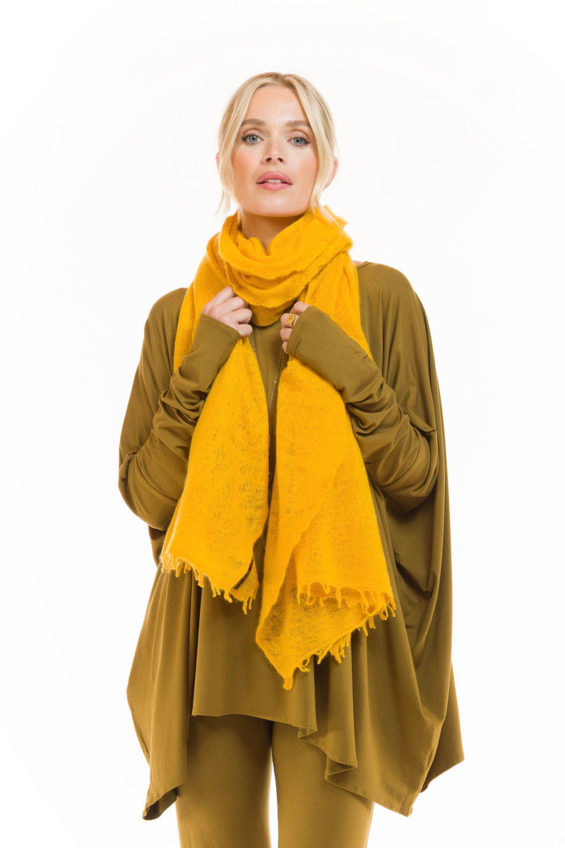 CASHMERE FELTED SCARF TIBETAN YELLOW