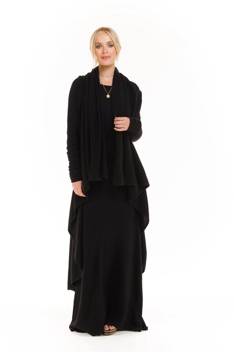 CASHMERE WATERFALL JACKET BLACK