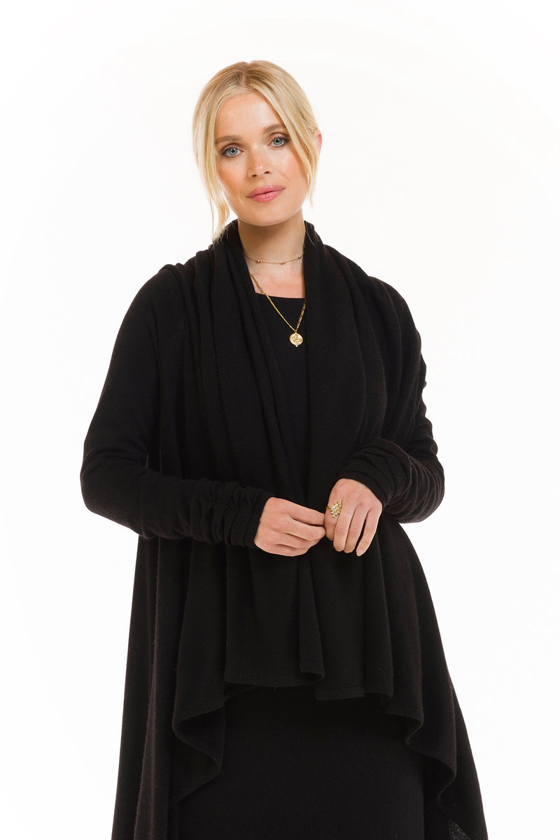 CASHMERE WATERFALL JACKET BLACK