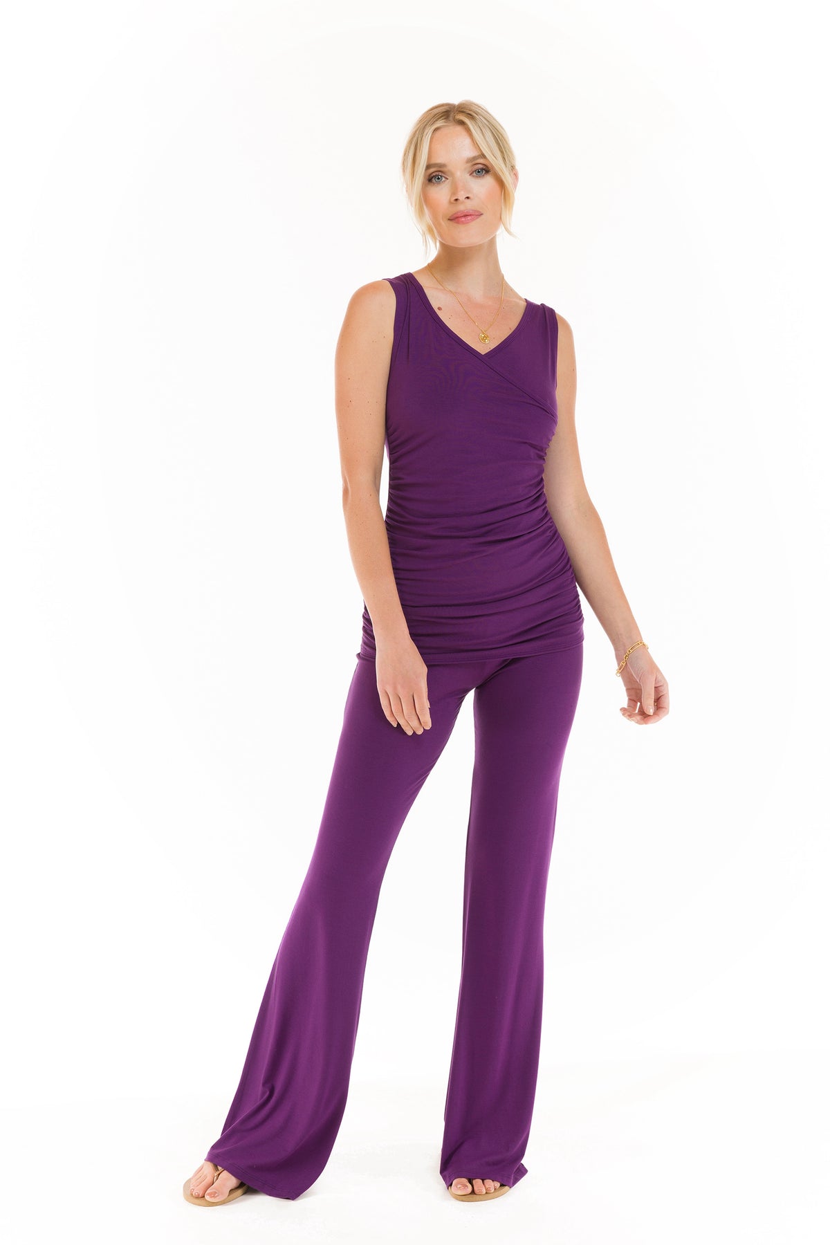 BAMBOO CROSSOVER TOP PURPLE