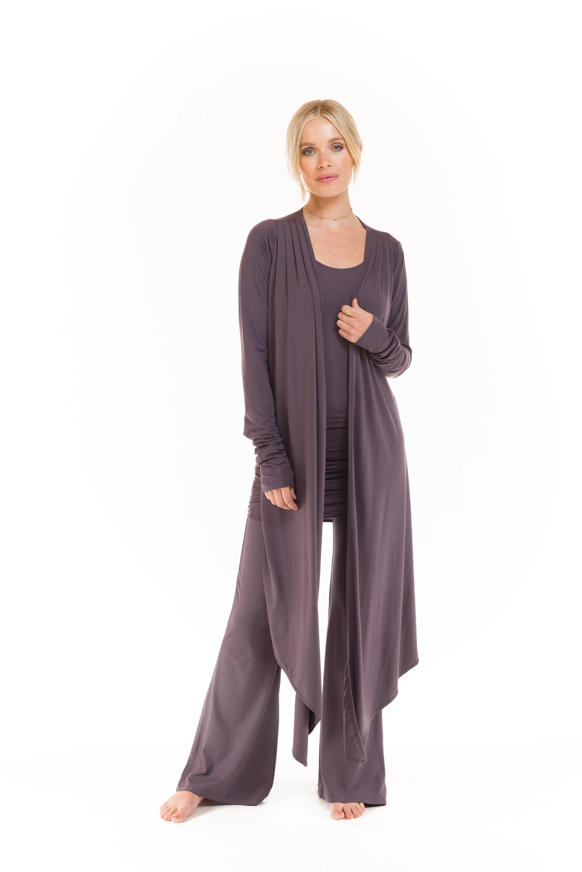 BAMBOO DRAPE SHRUG CHARCOAL