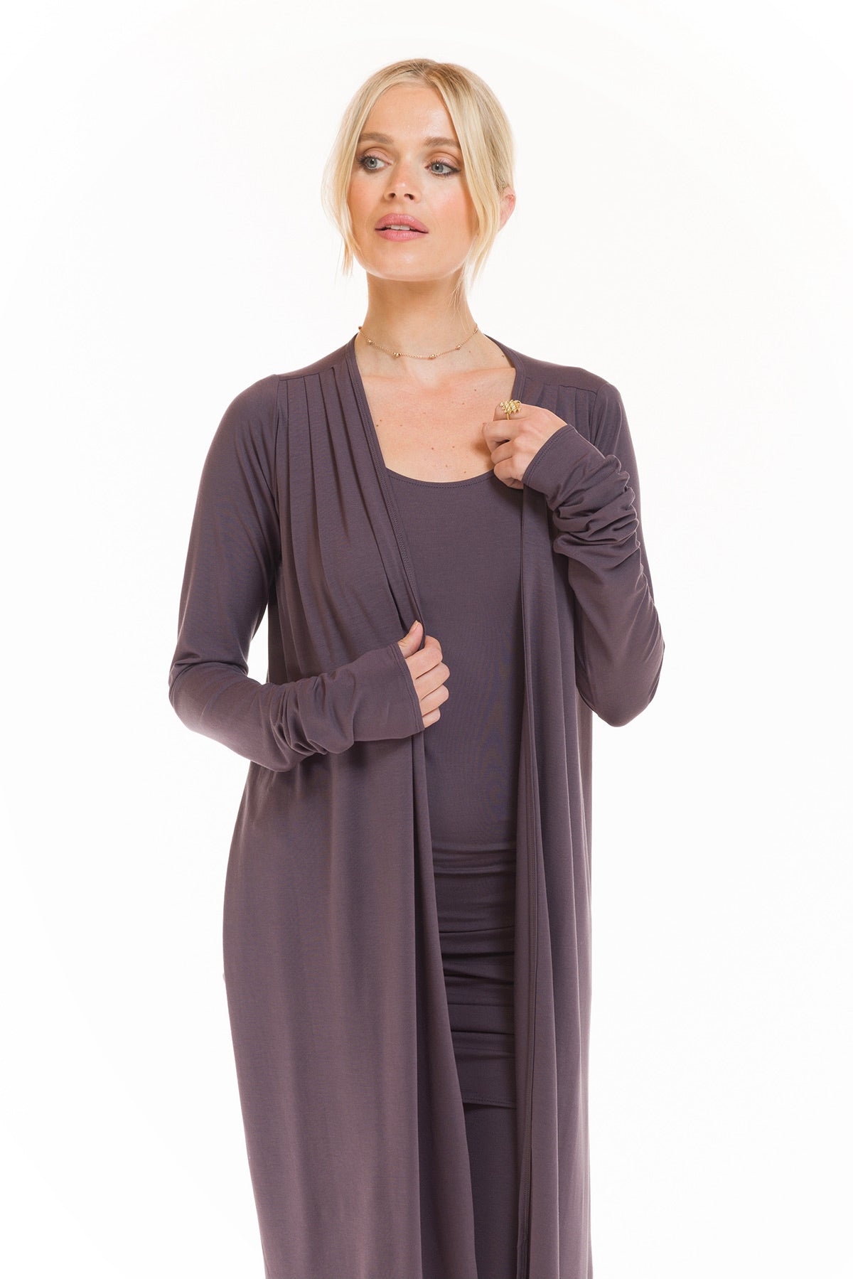 BAMBOO DRAPE SHRUG CHARCOAL