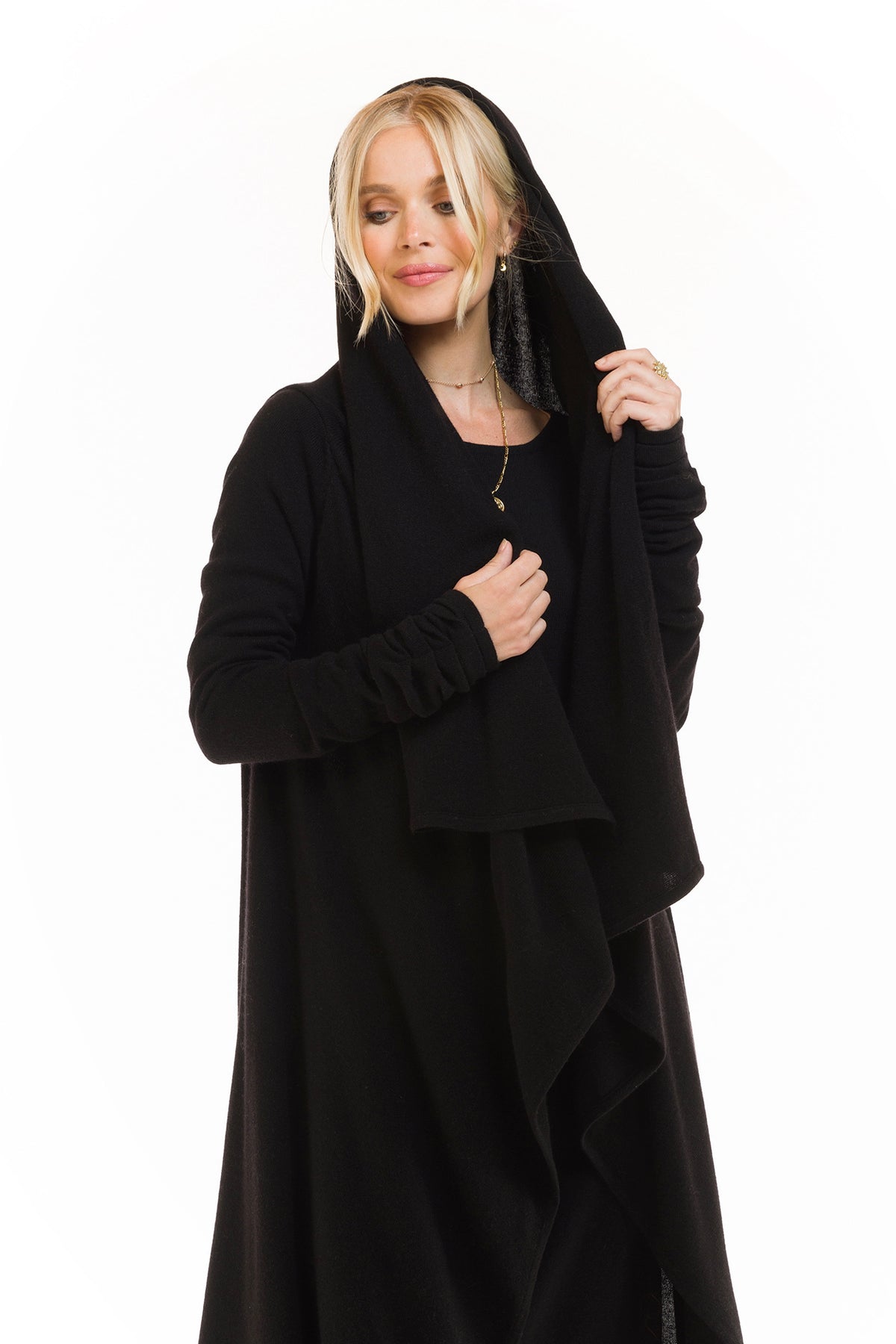 CASHMERE WATERFALL JACKET BLACK