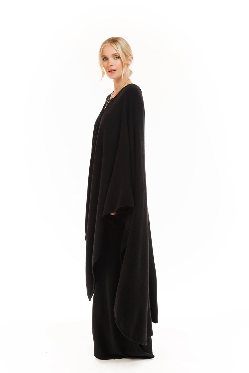 4 PLY AVALON CASHMERE CAPE BLACK