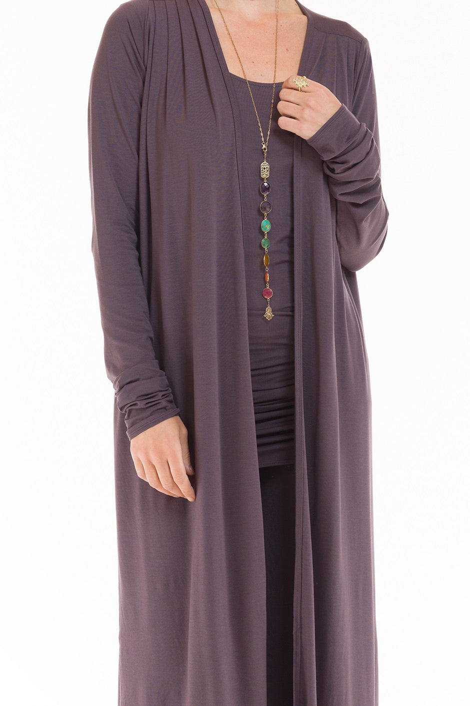 DRAPE SHRUG CHARCOAL