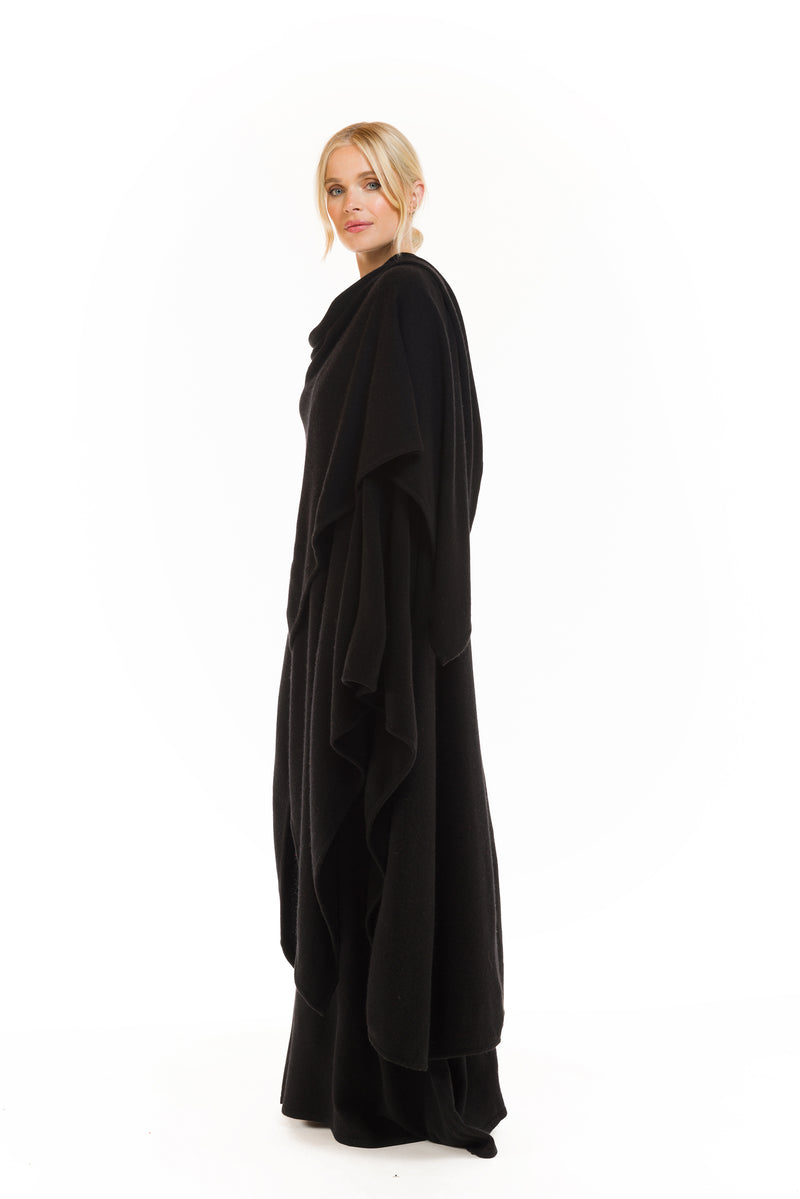 4 PLY AVALON CASHMERE CAPE BLACK