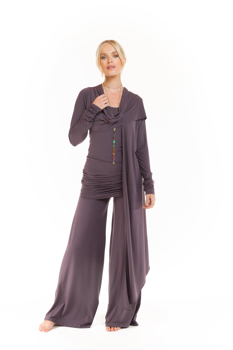 BAMBOO PALAZZO PANTS CHARCOAL