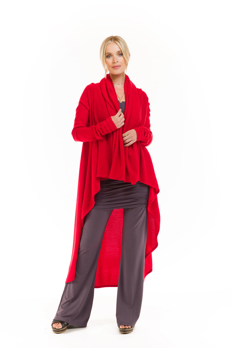 CASHMERE WATERFALL JACKET RED