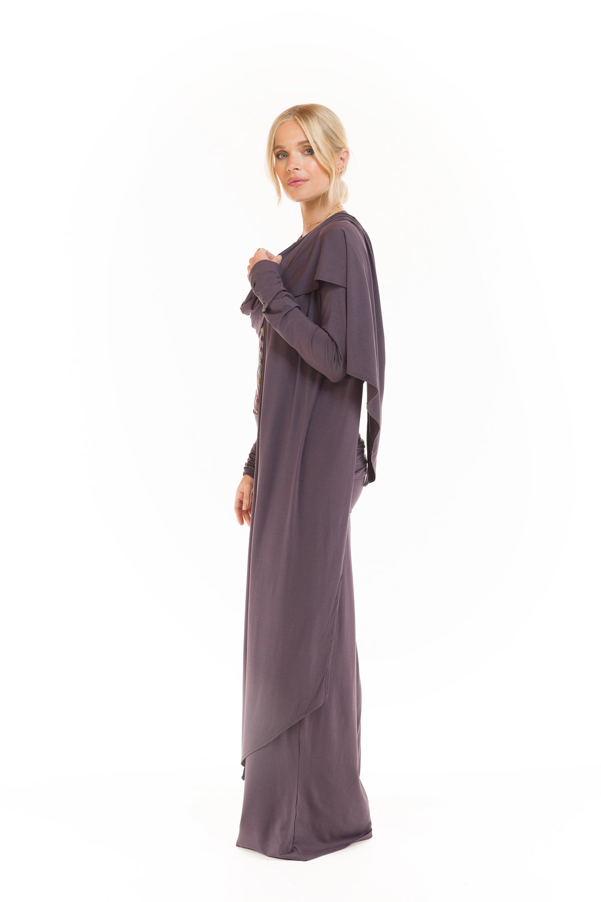 BAMBOO DRAPE SHRUG CHARCOAL