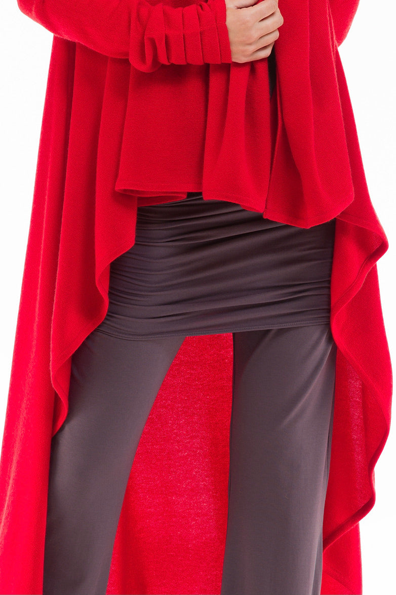 CASHMERE WATERFALL JACKET RED