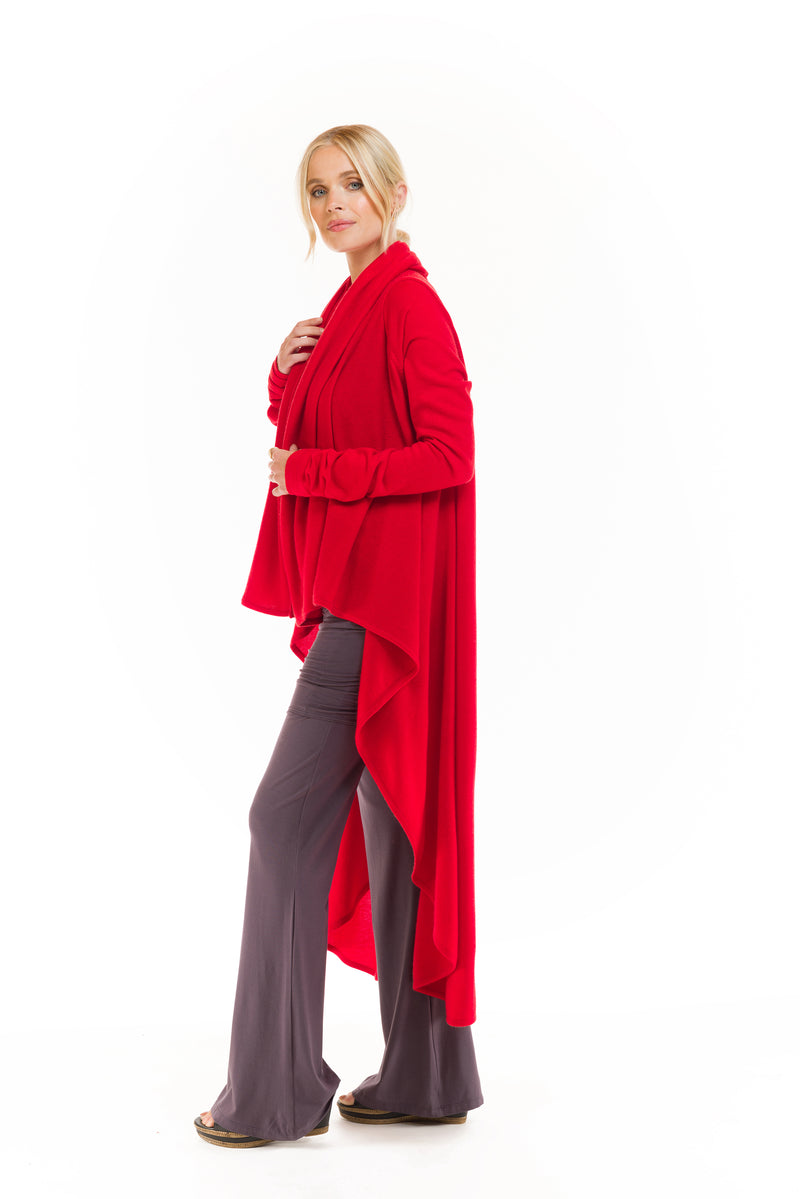 CASHMERE WATERFALL JACKET RED