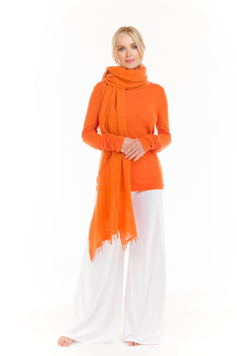 CASHMERE FELTED SCARF ORANGE