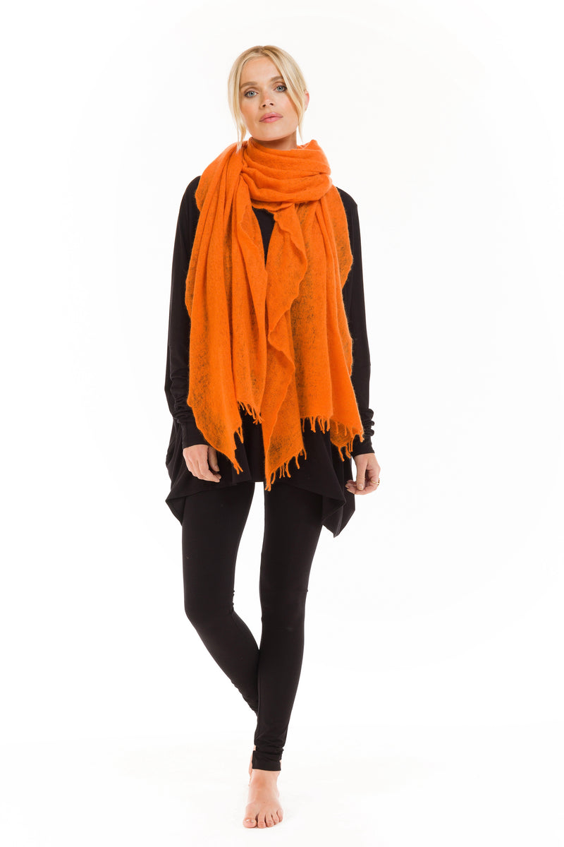 CASHMERE FELTED SCARF ORANGE