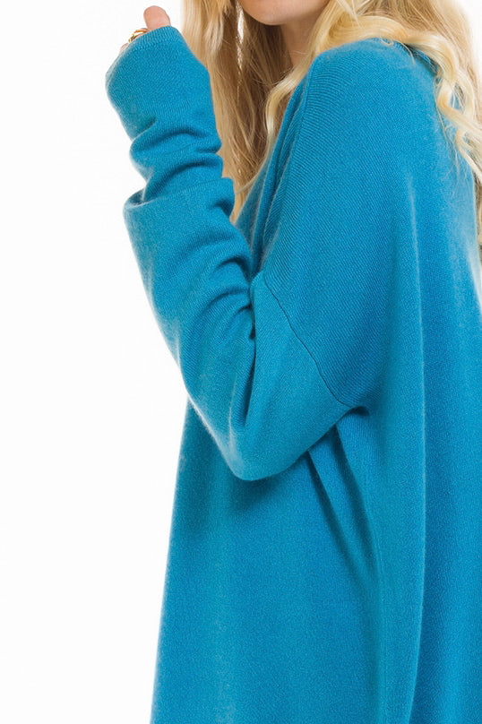 CASHMERE BOAT NECK JUMPER TURQUOISE