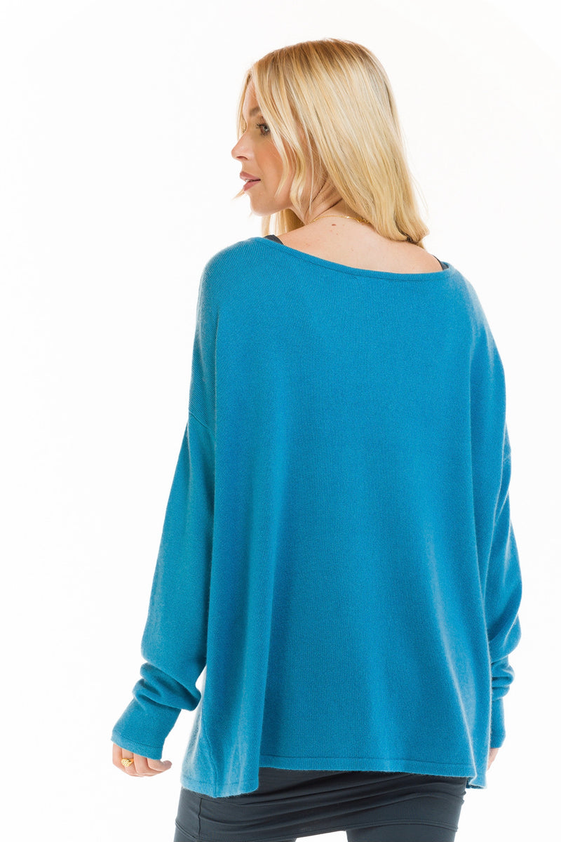 CASHMERE BOAT NECK JUMPER TURQUOISE