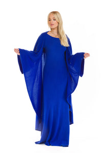 CASHMERE MAXI FITTED DRESS ROYAL BLUE