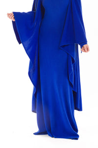 CASHMERE MAXI FITTED DRESS ROYAL BLUE