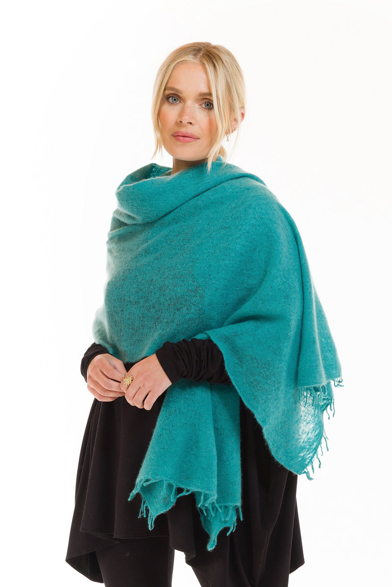 CASHMERE FELTED SCARF AQUA