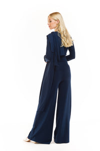 BAMBOO PALAZZO PANTS NAVY