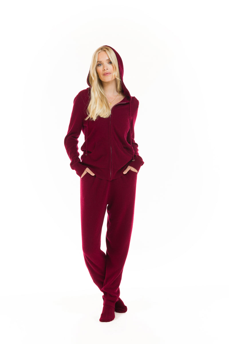 CASHMERE TRACKSUIT SET BURGUNDY