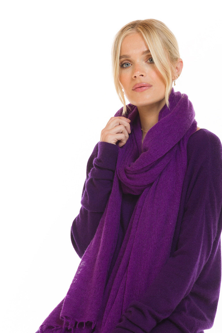 CASHMERE BOAT NECK JUMPER DEEP PURPLE