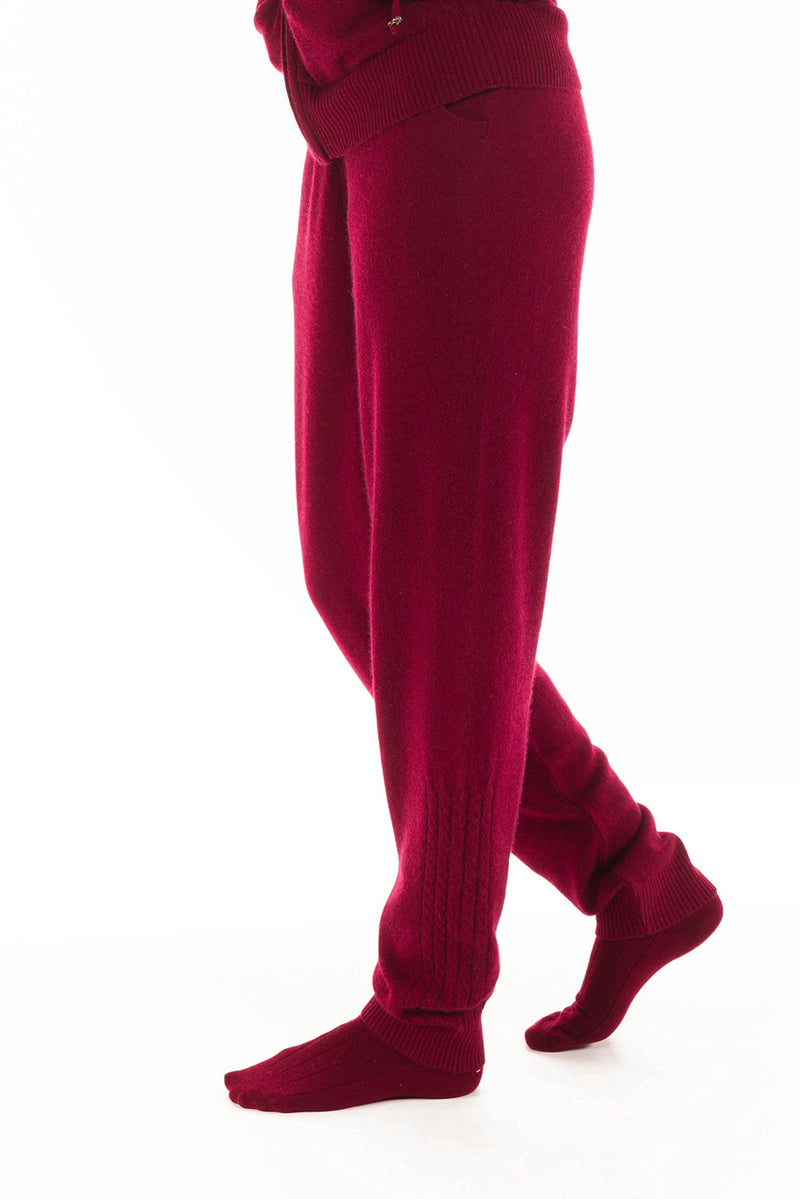 CASHMERE TRACKSUIT SET BURGUNDY