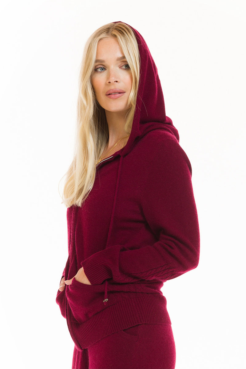 CASHMERE TRACKSUIT SET BURGUNDY