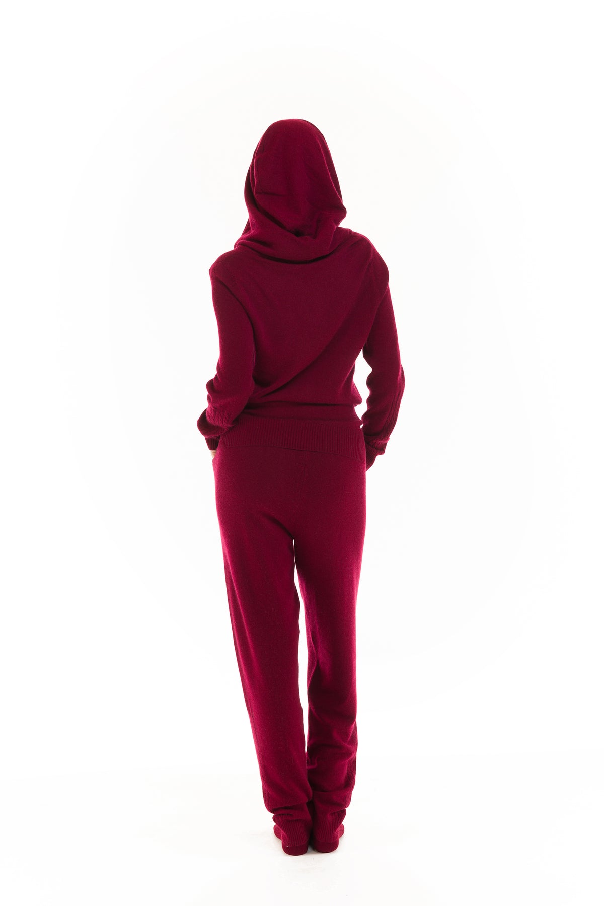 CASHMERE TRACKSUIT SET BURGUNDY