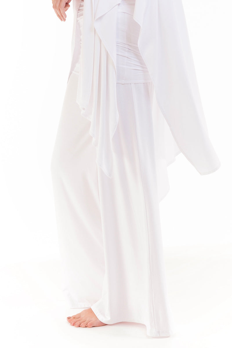 BAMBOO PALAZZO PANTS WHITE