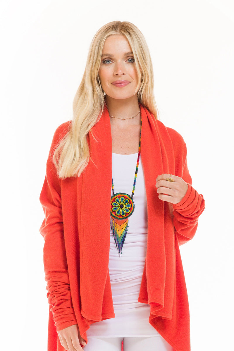 CASHMERE WATERFALL JACKET SPICY ORANGE