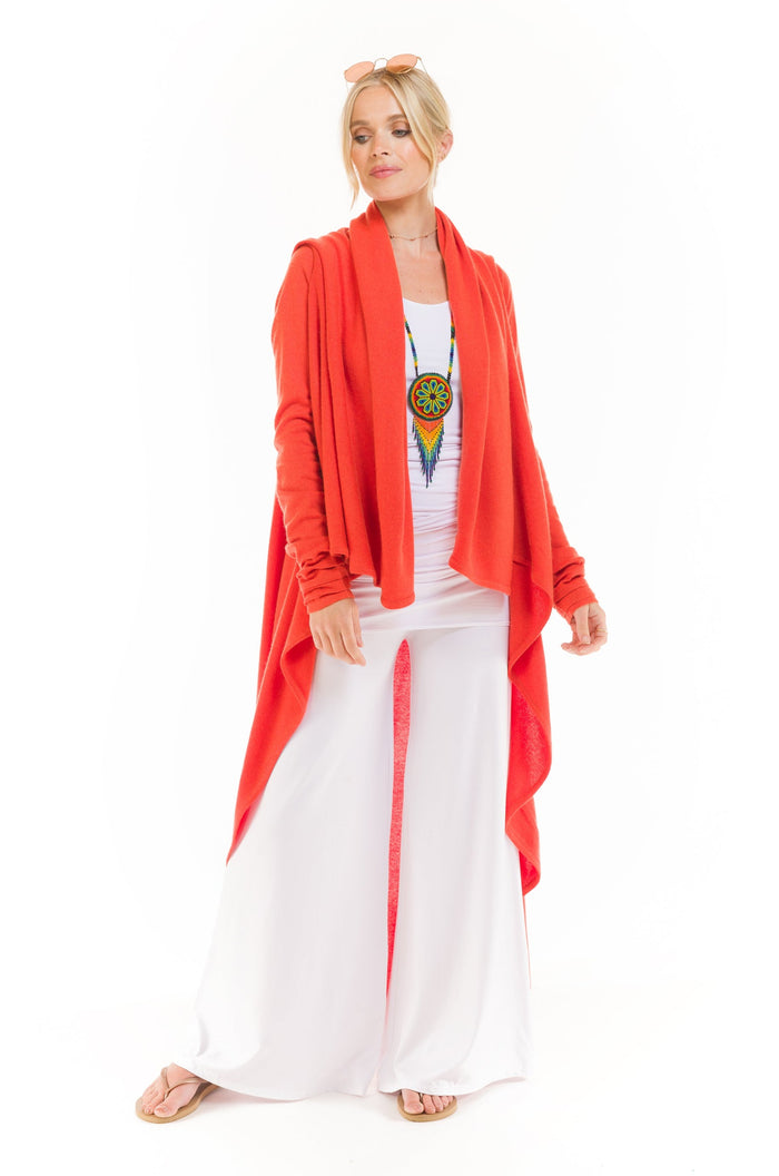 CASHMERE WATERFALL JACKET SPICY ORANGE