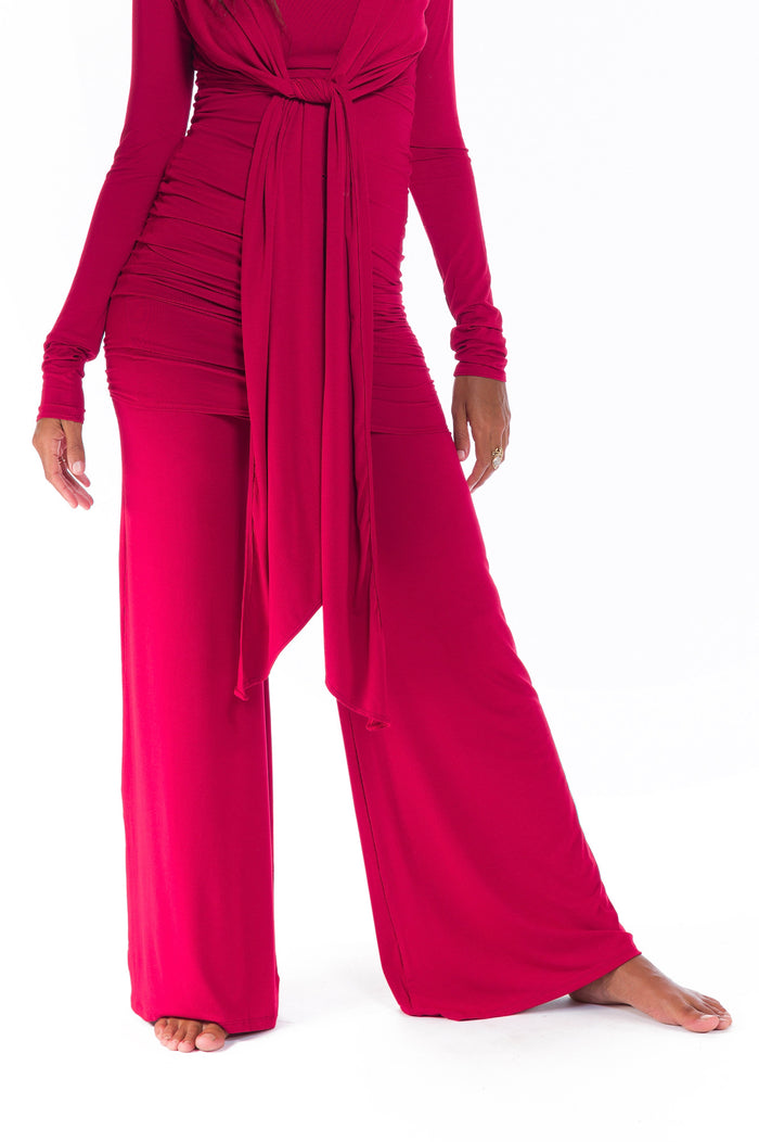 PALAZZO PANTS CLARET