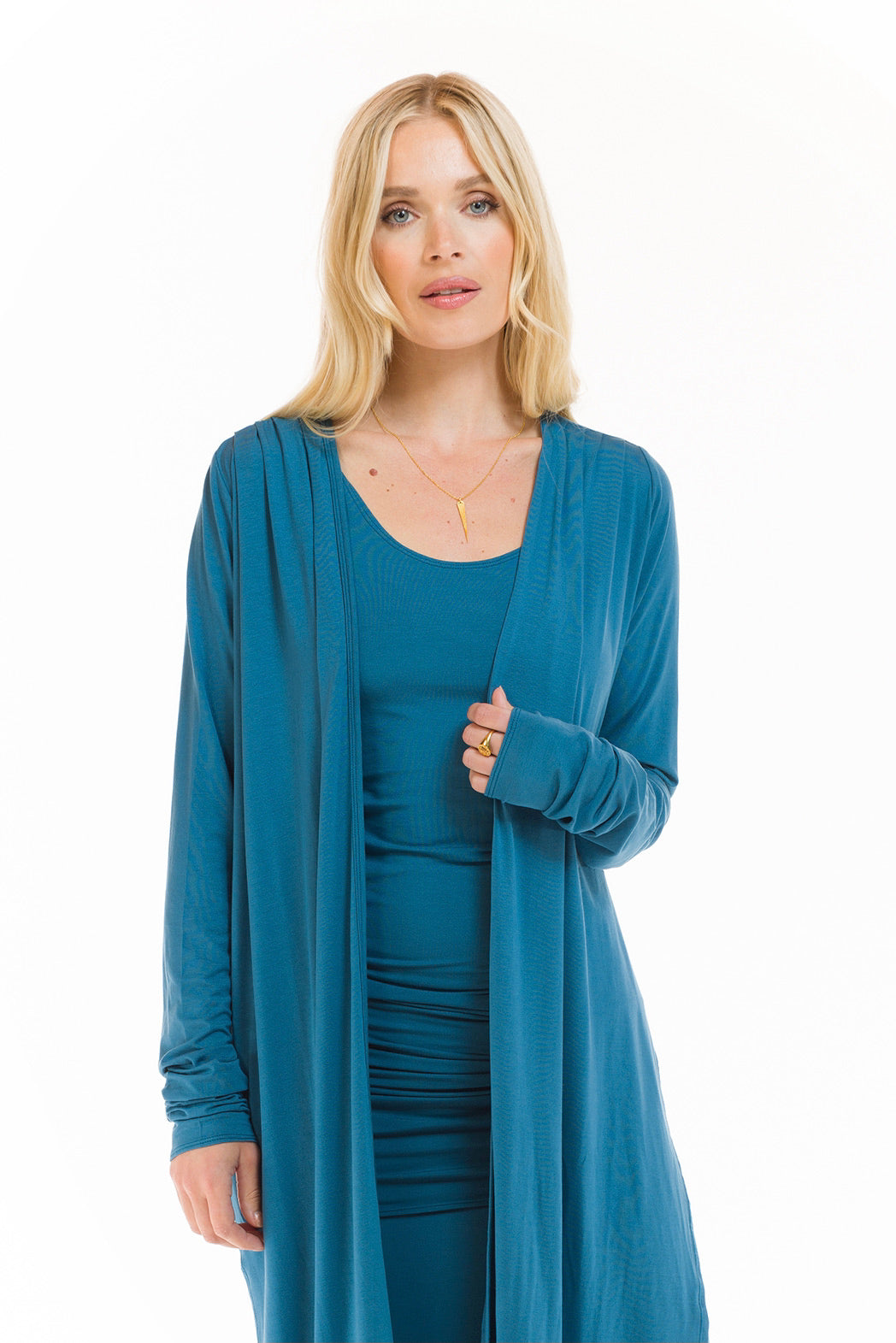 DRAPE SHRUG TEAL