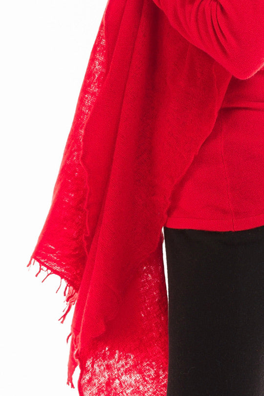 CASHMERE FELTED SCARF RED