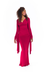 BAMBOO DRAPE SHRUG CLARET