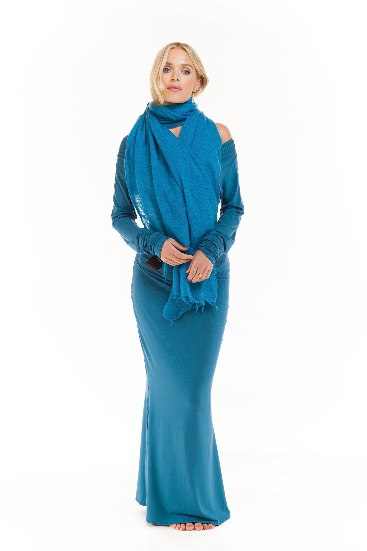 DRAPE SHRUG TEAL