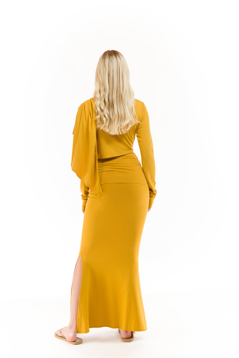 SIDE SLIT SKIRT TIBETAN YELLOW