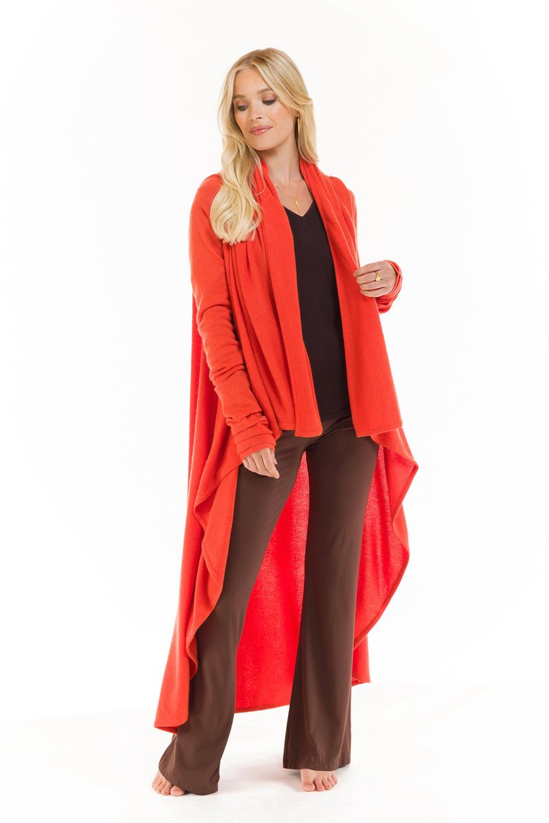 CASHMERE WATERFALL JACKET SPICY ORANGE