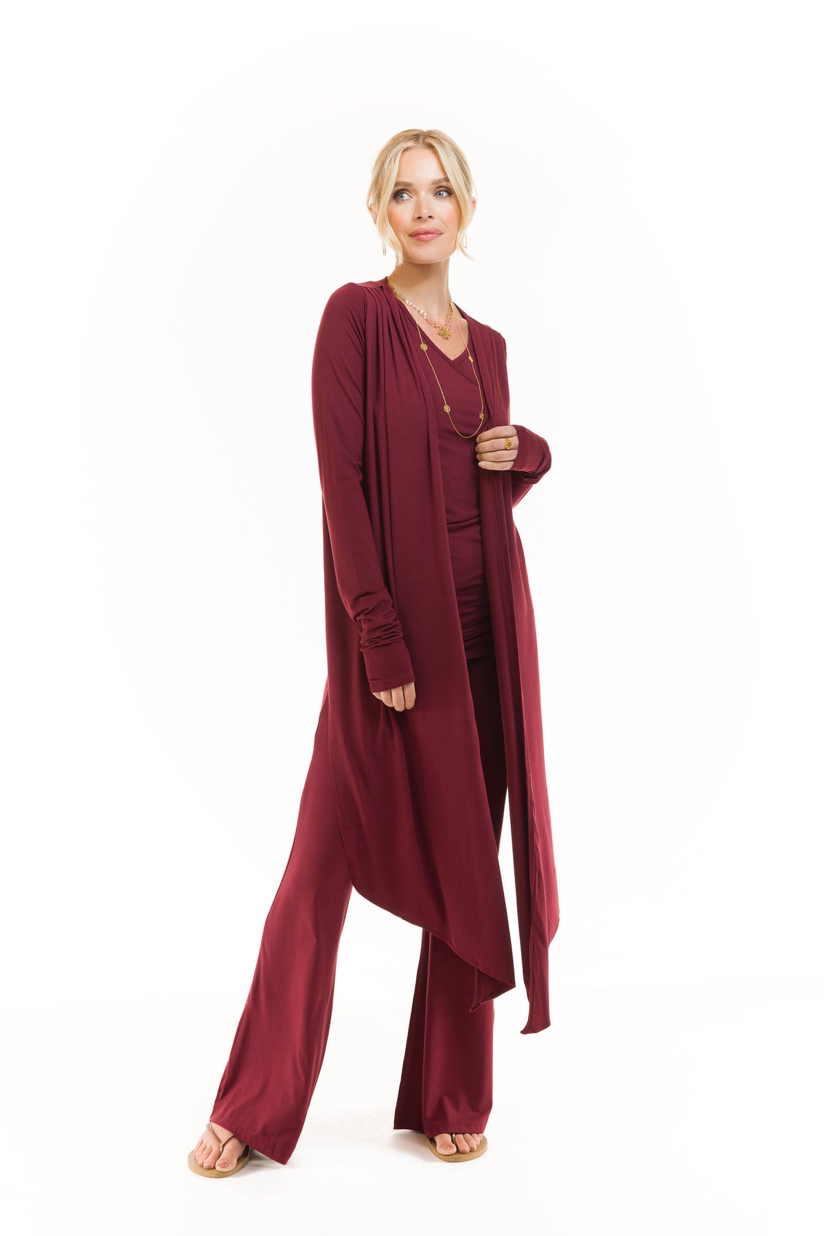 DRAPE SHRUG BURGUNDY