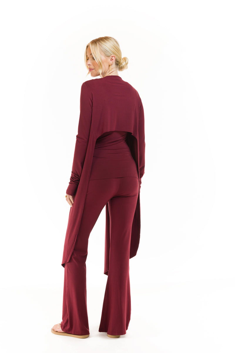 DRAPE SHRUG BURGUNDY