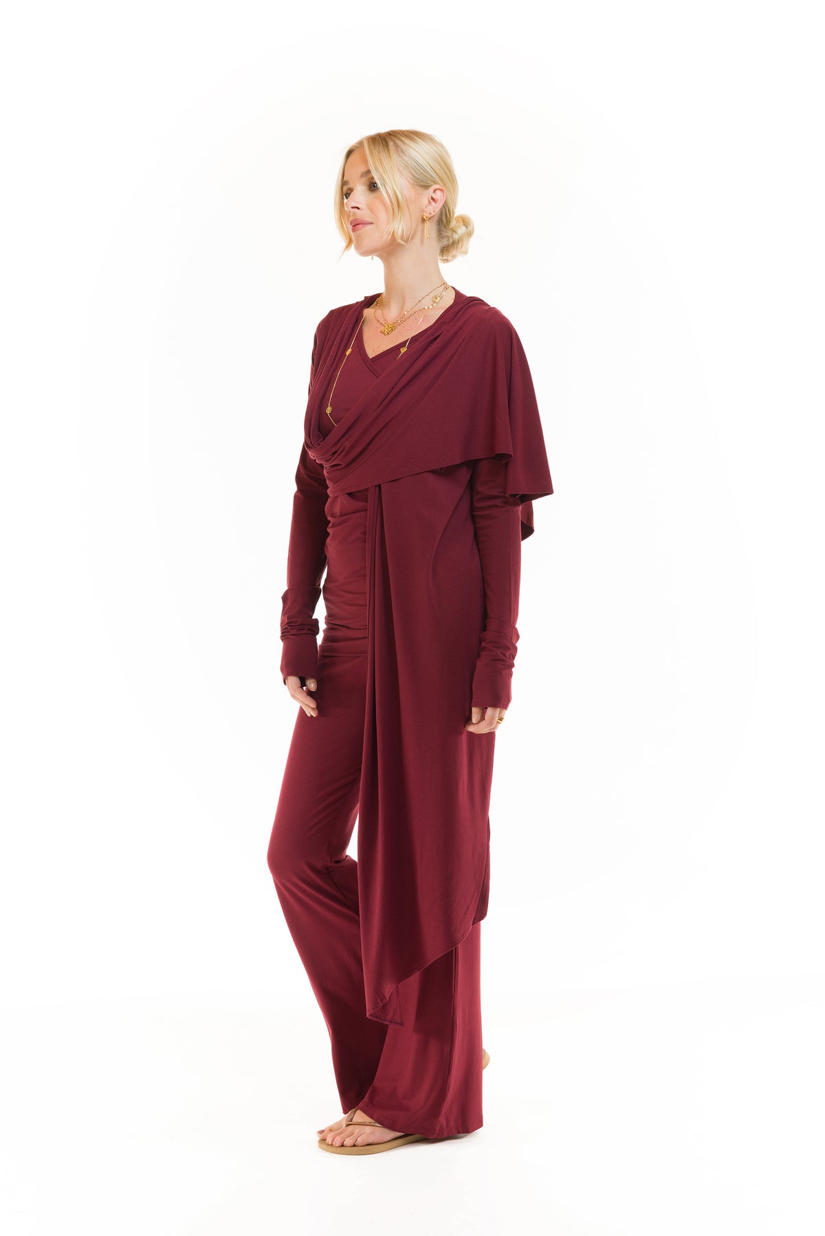 DRAPE SHRUG BURGUNDY