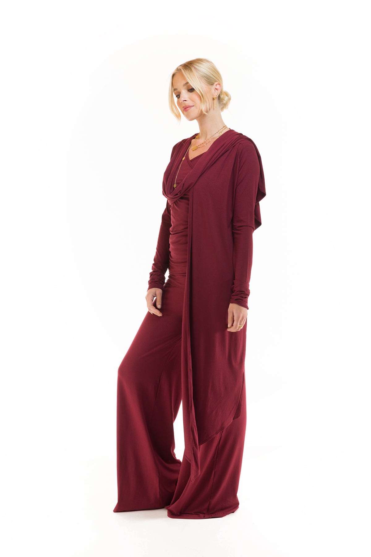 PALAZZO PANTS BURGUNDY