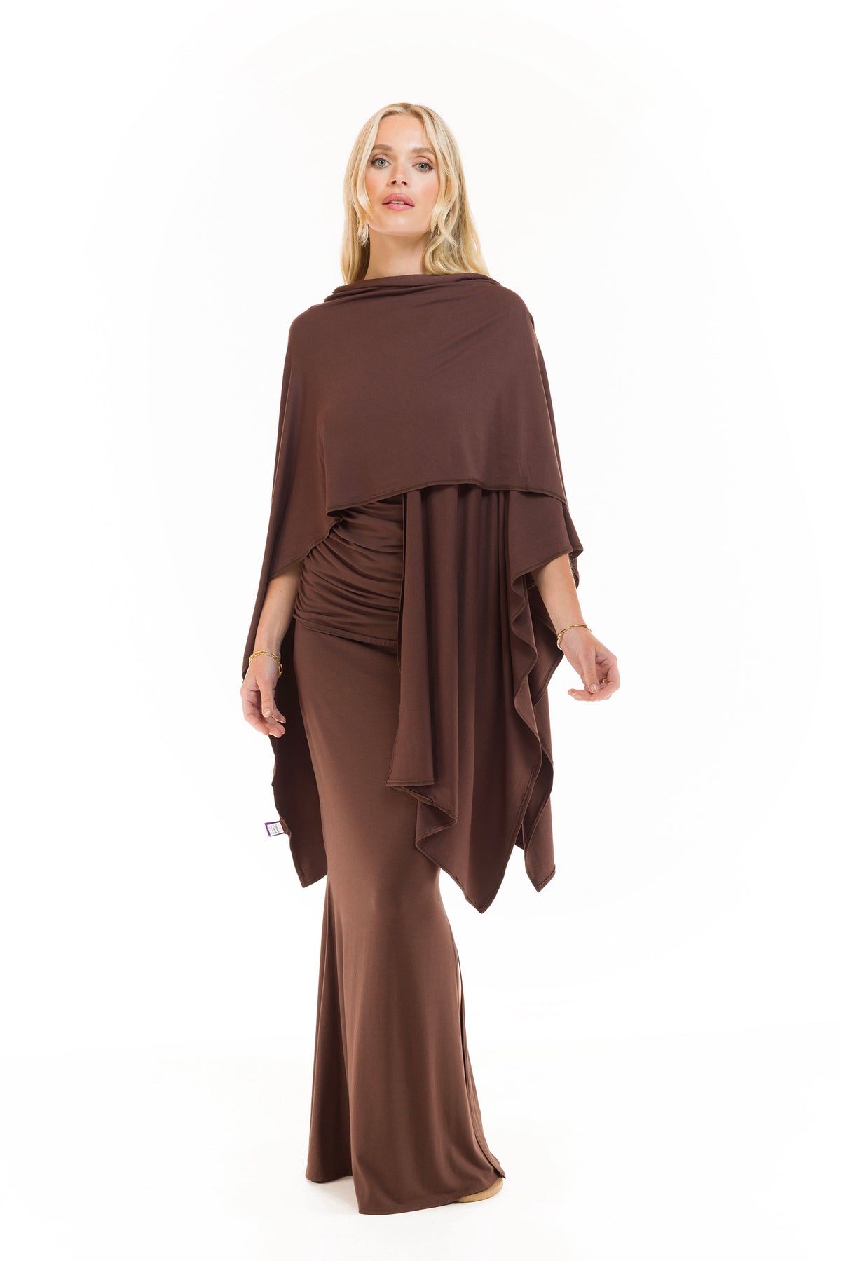 BAMBOO SIDE SLIT SKIRT BROWN