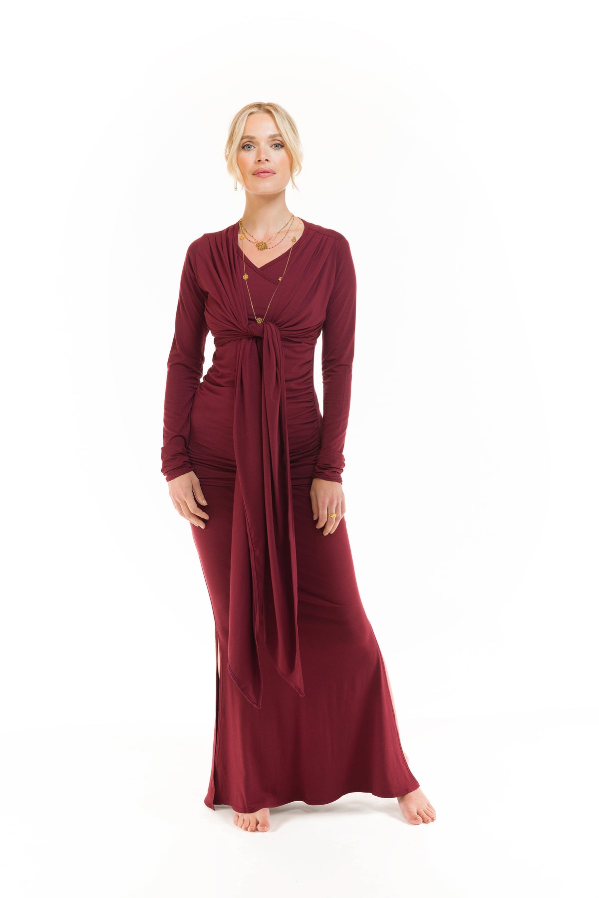 DRAPE SHRUG BURGUNDY