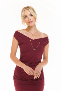 BAMBOO CROSSOVER TOP BURGUNDY