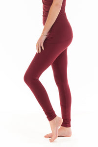 BAMBOO LONG LEGGINGS BURGUNDY