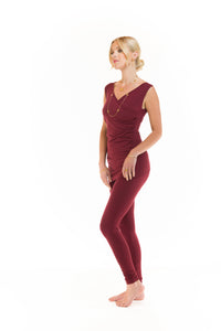 BAMBOO LONG LEGGINGS BURGUNDY