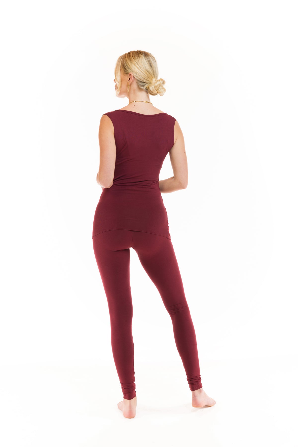 BAMBOO LONG LEGGINGS BURGUNDY